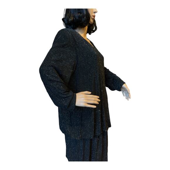 Formal Onyx Nite black pop over shimmering formal drop waist dress size 18 - Picture 6 of 13